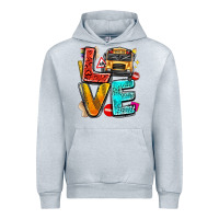 Heather Grey love school bus Urban Hoodie - texasbilliewilder