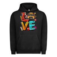 Pigment Black love school bus Urban Hoodie - texasbilliewilder