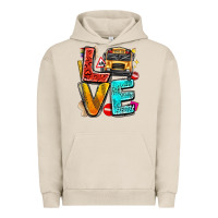 Pigment French Oak love school bus Urban Hoodie - texasbilliewilder