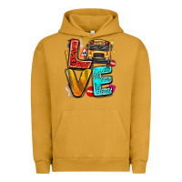 Pigment Peanut Butter love school bus Urban Hoodie - texasbilliewilder