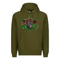 Army Green Christmas highland calf Premium Hoodie - RanaPortraitStore
