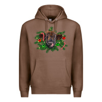 Chestnut Christmas highland calf Premium Hoodie - RanaPortraitStore