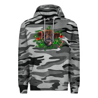 Slate Camo Christmas highland calf Premium Hoodie - RanaPortraitStore