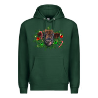 Sports Green Christmas highland calf Premium Hoodie - RanaPortraitStore
