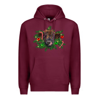 Burgundy Christmas highland calf Premium Hoodie - RanaPortraitStore