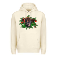 Sandshell Christmas highland calf Premium Hoodie - RanaPortraitStore