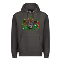 Smoke Christmas highland calf Premium Hoodie - RanaPortraitStore