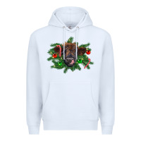White Christmas highland calf Premium Hoodie - RanaPortraitStore