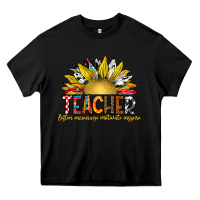 Black Teacher Heavy Core Tee - CowhideDigitalArt