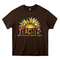 Chocolate Brown Teacher Heavy Core Tee - CowhideDigitalArt