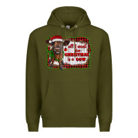 Army Green all i want for christmas is a cow highland calf Premium Hoodie - RanaPortraitStore