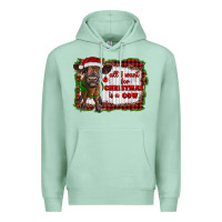 Seafoam all i want for christmas is a cow highland calf Premium Hoodie - RanaPortraitStore