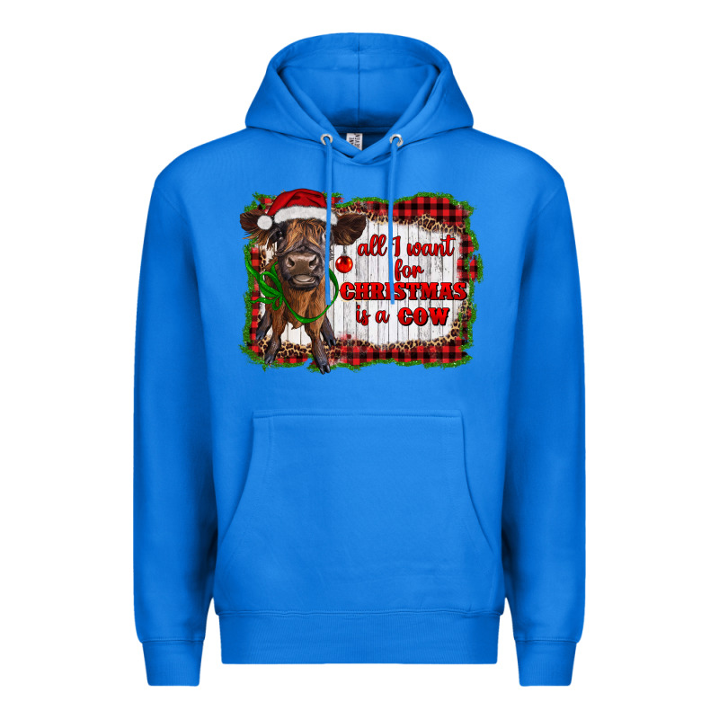 All I Want For Christmas Is A Cow Highland Calf Premium Hoodie by RanaPortraitStore | Teevron