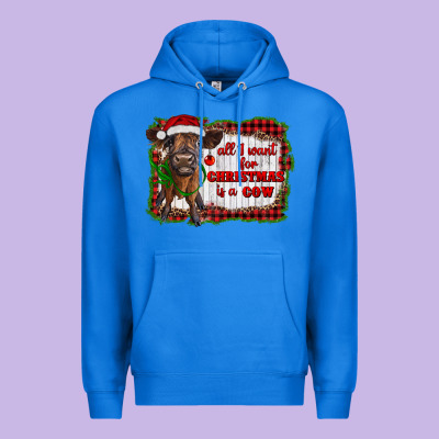 All I Want For Christmas Is A Cow Highland Calf Premium Hoodie Designed By Ranaportraitstore