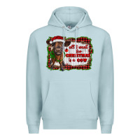 Blue Mist all i want for christmas is a cow highland calf Premium Hoodie - RanaPortraitStore