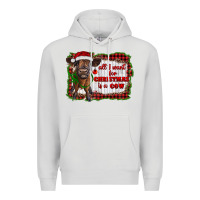 Dove Grey all i want for christmas is a cow highland calf Premium Hoodie - RanaPortraitStore