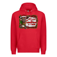 Red all i want for christmas is a cow highland calf Premium Hoodie - RanaPortraitStore