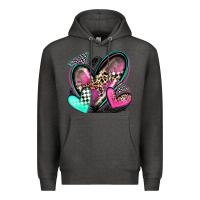 Charcoal Heather race hearts Premium Hoodie - Zillion Design Studio