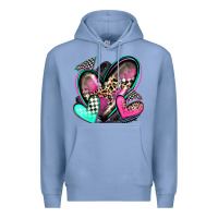 Colony Blue race hearts Premium Hoodie - Zillion Design Studio