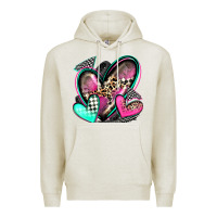 Oatmeal Heather race hearts Premium Hoodie - Zillion Design Studio