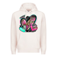 Pale Pink race hearts Premium Hoodie - Zillion Design Studio