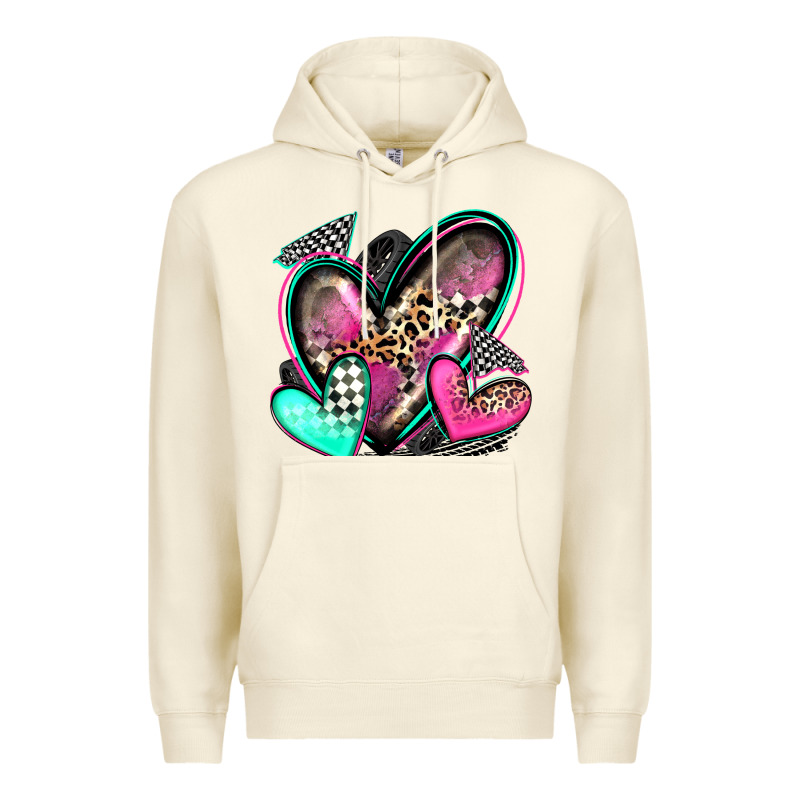 Race Hearts Premium Hoodie by Zillion Design Studio | Teevron