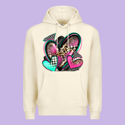 Race Hearts Premium Hoodie Designed By Zillion Design Studio