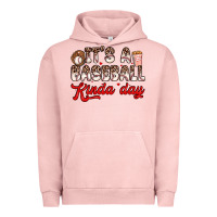 Pigment Salmon it s a baseball kinda day Urban Hoodie - Zillion Design Studio