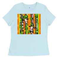 Baby Blue st patricks cow and shamrock with cowhide Ladies Tee - Artiststas