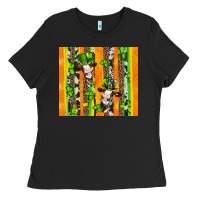 Black st patricks cow and shamrock with cowhide Ladies Tee - Artiststas