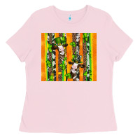 St Patricks Cow And Shamrock With Cowhide Ladies Tee | Teevron