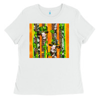 White st patricks cow and shamrock with cowhide Ladies Tee - Artiststas