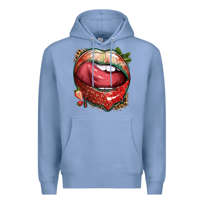 Strawberry Lips With Leopard Premium Hoodie by texasbilliewilder | Teevron