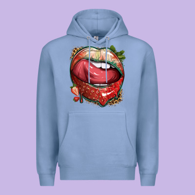 Strawberry Lips With Leopard Premium Hoodie Designed By Texasbilliewilder