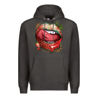 Smoke strawberry lips with leopard Premium Hoodie - texasbilliewilder