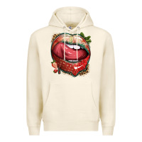 Tofu strawberry lips with leopard Premium Hoodie - texasbilliewilder