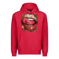 Cardinal strawberry lips with leopard Premium Hoodie - texasbilliewilder