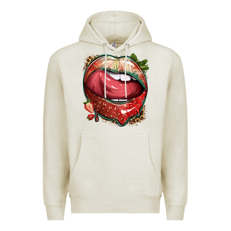 Strawberry Lips With Leopard Premium Hoodie by texasbilliewilder | Teevron