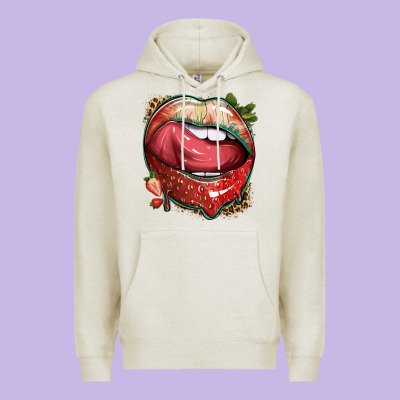 Strawberry Lips With Leopard Premium Hoodie Designed By Texasbilliewilder