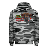 Slate Camo merry christmas highland calf with candy cane Premium Hoodie - RanaPortraitStore