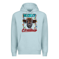 Blue Mist merry christmas highland calf baby cow Premium Hoodie - RanaPortraitStore