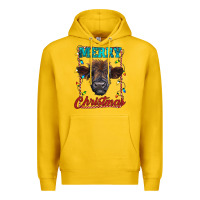 Lemon merry christmas highland calf baby cow Premium Hoodie - RanaPortraitStore