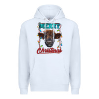 White merry christmas highland calf baby cow Premium Hoodie - RanaPortraitStore