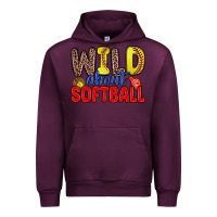 Mauve Wine wild about softball Urban Hoodie - Zillion Design Studio