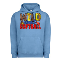 Pigment Pebble Blue wild about softball Urban Hoodie - Zillion Design Studio