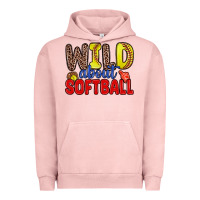 Pigment Salmon wild about softball Urban Hoodie - Zillion Design Studio