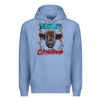 Colony Blue merry christmas highland calf baby cow Premium Hoodie - RanaPortraitStore