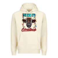 Sandshell merry christmas highland calf baby cow Premium Hoodie - RanaPortraitStore