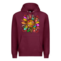 Burgundy strawberry sunflower Premium Hoodie - texasbilliewilder