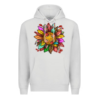 Dove Grey strawberry sunflower Premium Hoodie - texasbilliewilder